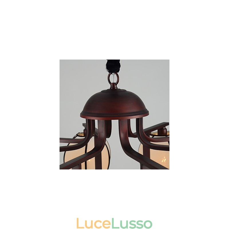 Lampadario in metallo elettroplaccato in stile rustico Lodge Vintage Mini