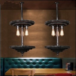 Lampadario in ferro vintage Lampadario creativo Ingranaggio meccanico