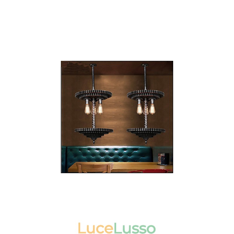 Lampadario in ferro vintage Lampadario creativo Ingranaggio meccanico