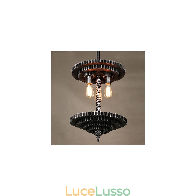 Lampadario in ferro vintage Lampadario creativo Ingranaggio meccanico