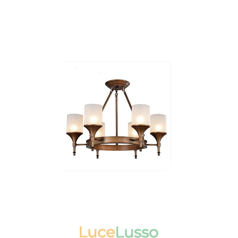 Lampadario in ferro battuto pastorale retrò