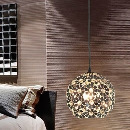 Lampada a sospensione moderna e contemporanea in cristallo a globo in stile mini elettroplaccato
