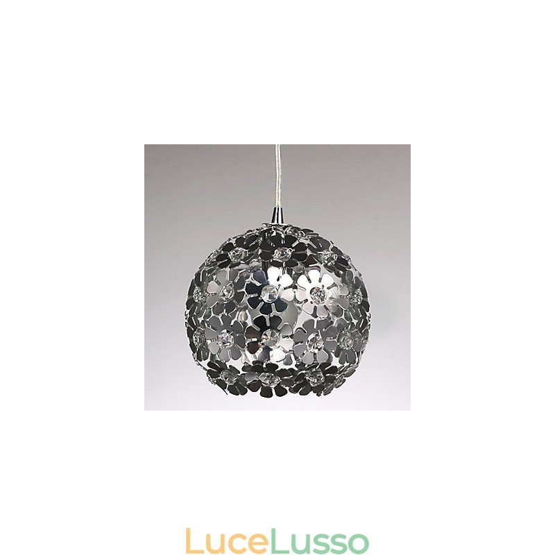 Lampada a sospensione moderna e contemporanea in cristallo a globo in stile mini elettroplaccato
