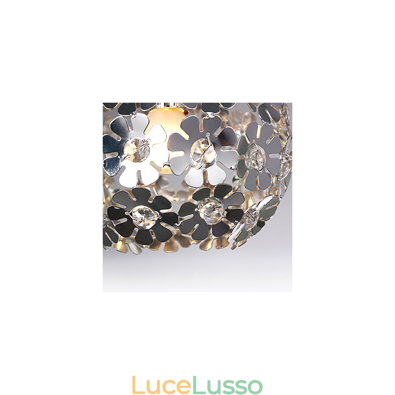 Lampada a sospensione moderna e contemporanea in cristallo a globo in stile mini elettroplaccato
