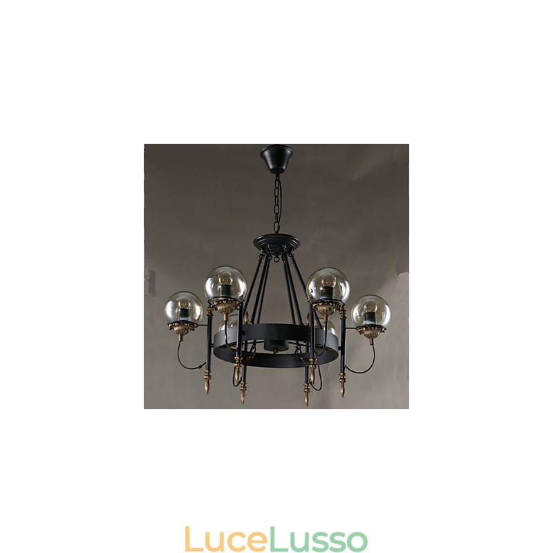 Lampadario in vetro artistico a forma di fagiolo rotondo
