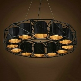 Lampada a sospensione in metallo con pittura country vintage per garage
