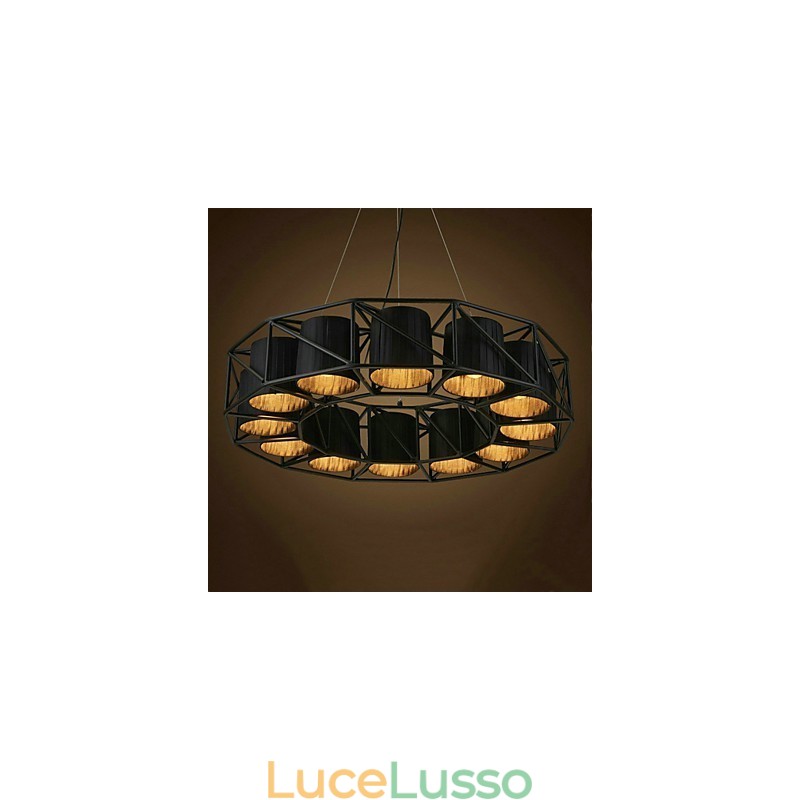 Lampada a sospensione in metallo con pittura country vintage per garage