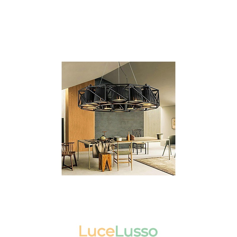 Lampada a sospensione in metallo con pittura country vintage per garage