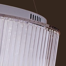 Lampada a sospensione elettrolitica in cristallo a tamburo moderno e contemporaneo