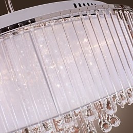 Lampada a sospensione elettrolitica in cristallo a tamburo moderno e contemporaneo