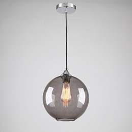 Lampada a sospensione moderna in vetro con design a bolle rotonde grigio fumo