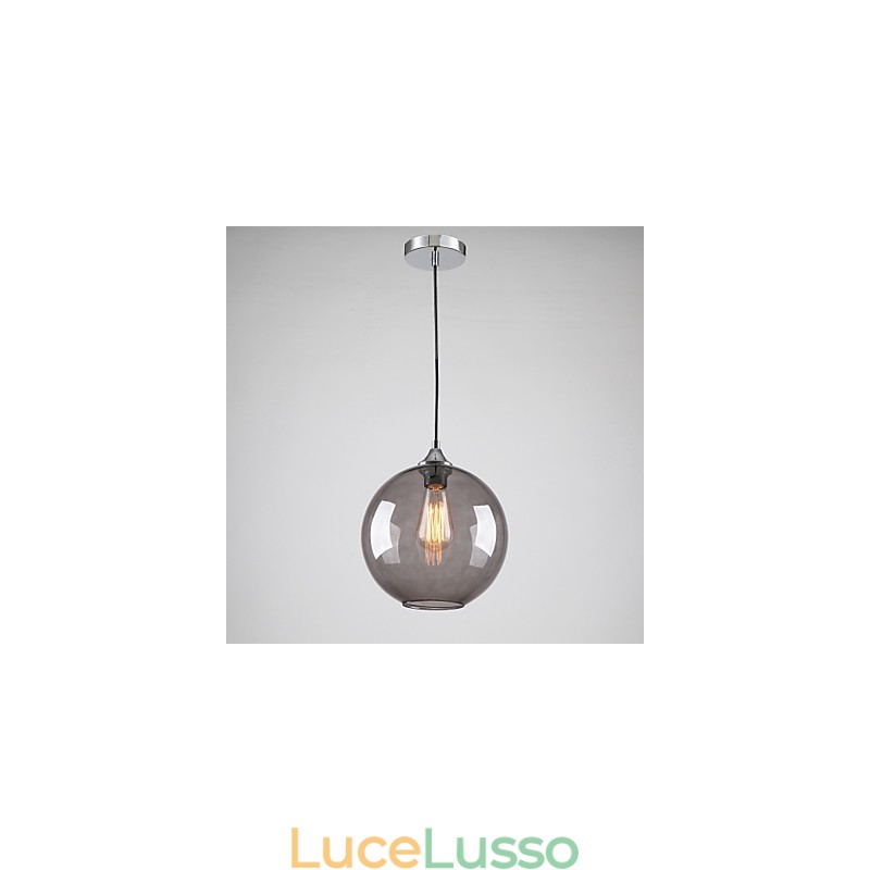 Lampada a sospensione moderna in vetro con design a bolle rotonde grigio fumo