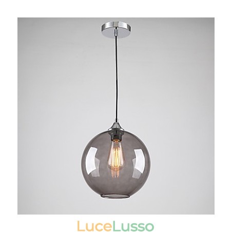 Lampada a sospensione moderna in vetro con design a bolle rotonde grigio fumo Lampada a sospensione moderna in vetro con design a bolle rotonde grigio fumo