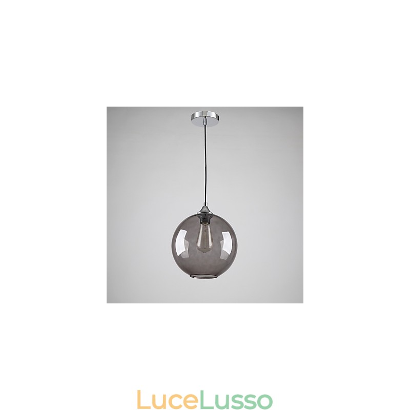 Lampada a sospensione moderna in vetro con design a bolle rotonde grigio fumo