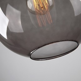 Lampada a sospensione moderna in vetro con design a bolle rotonde grigio fumo