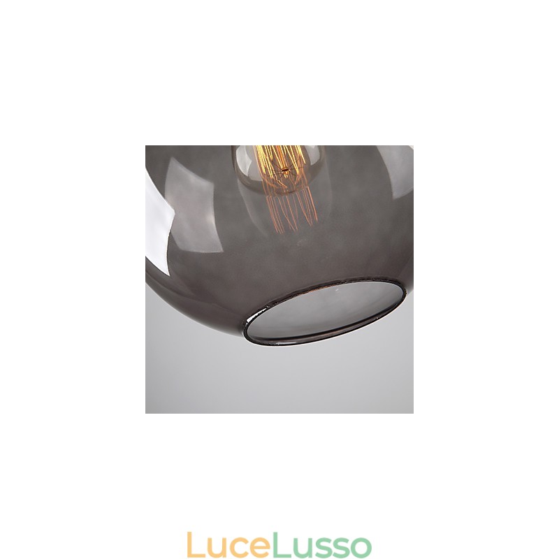 Lampada a sospensione moderna in vetro con design a bolle rotonde grigio fumo