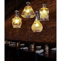 Lampada in vetro di cristallo 4 luci paralume minimalista luci bottiglia