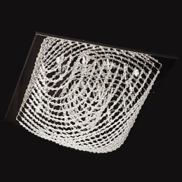 Lampadario tradizionale classico in metallo cromato di cristallo