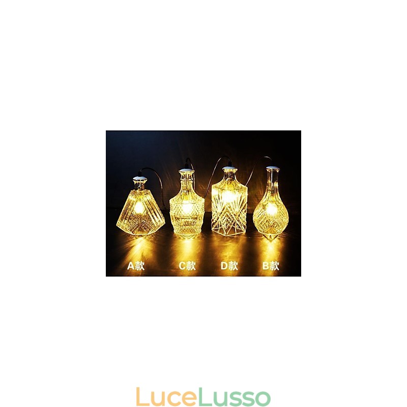 Lampada in vetro di cristallo 4 luci paralume minimalista luci bottiglia