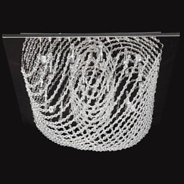 Lampadario tradizionale classico in metallo cromato di cristallo