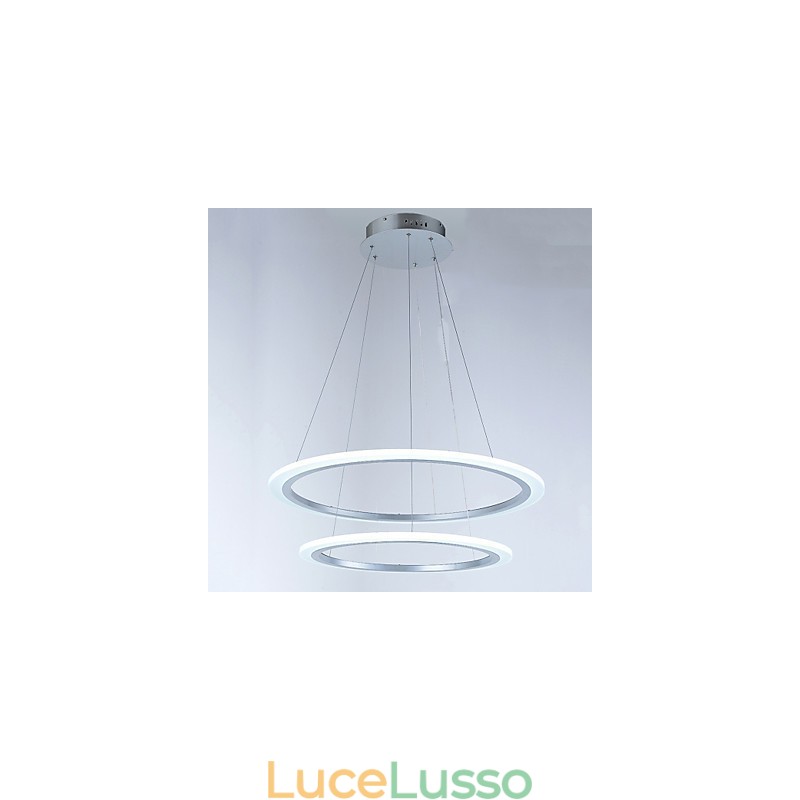 Lampade a sospensione in acrilico, lampadari a sospensione da soffitto con 2 anelli