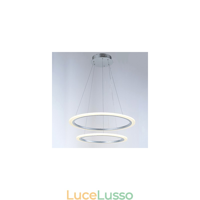 Lampade a sospensione in acrilico, lampadari a sospensione da soffitto con 2 anelli