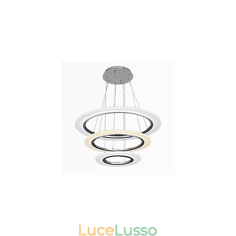 Lampadari a sospensione in acrilico a forma di anello fai da te con 3 luci da soffitto