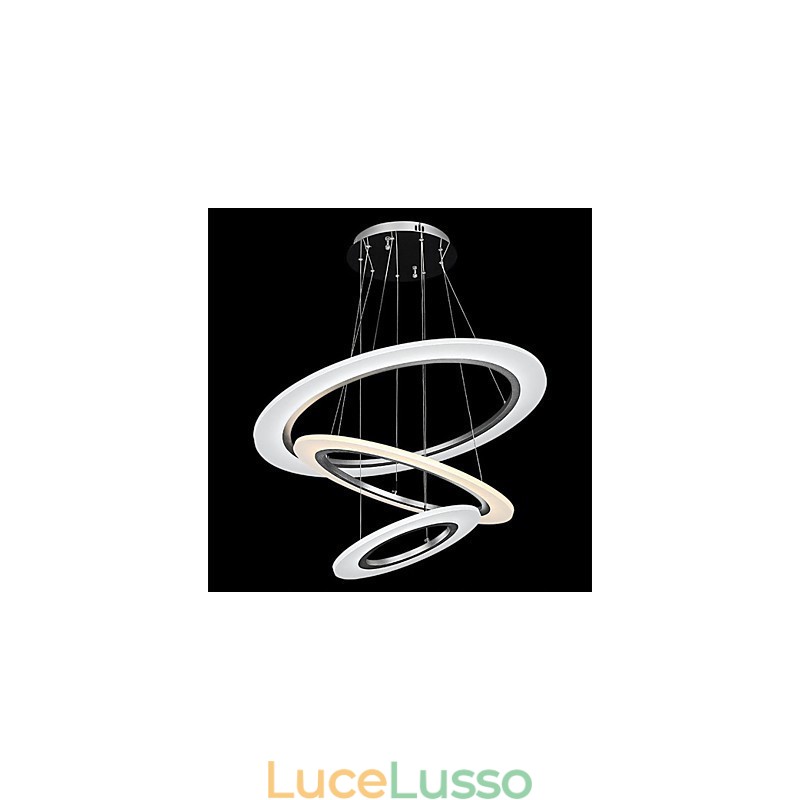 Lampadari a sospensione in acrilico a forma di anello fai da te con 3 luci da soffitto