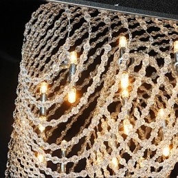 Lampadario tradizionale classico in metallo cromato di cristallo