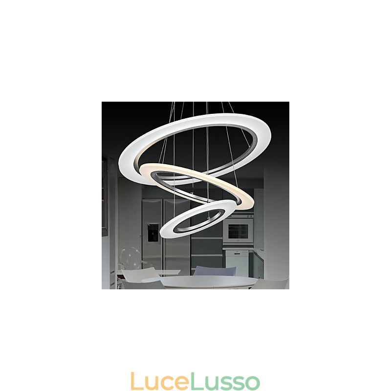 Lampadari a sospensione in acrilico a forma di anello fai da te con 3 luci da soffitto