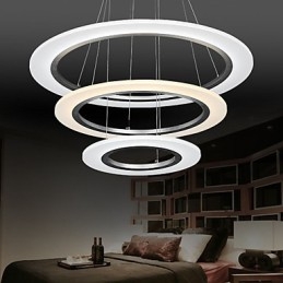 Lampadari a sospensione in acrilico a forma di anello fai da te con 3 luci da soffitto