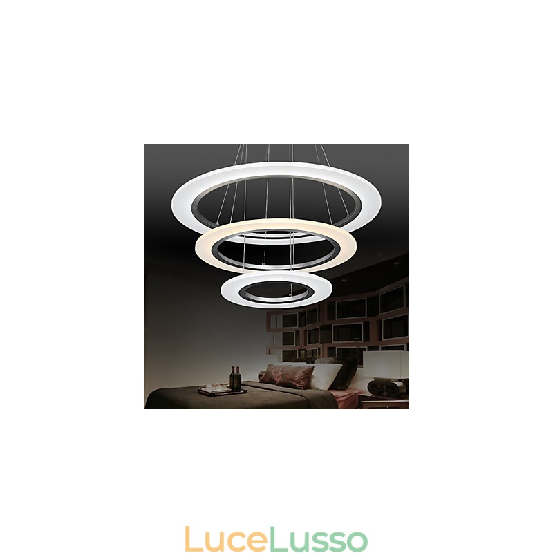 Lampadari a sospensione in acrilico a forma di anello fai da te con 3 luci da soffitto