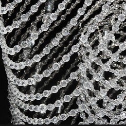 Lampadario tradizionale classico in metallo cromato di cristallo
