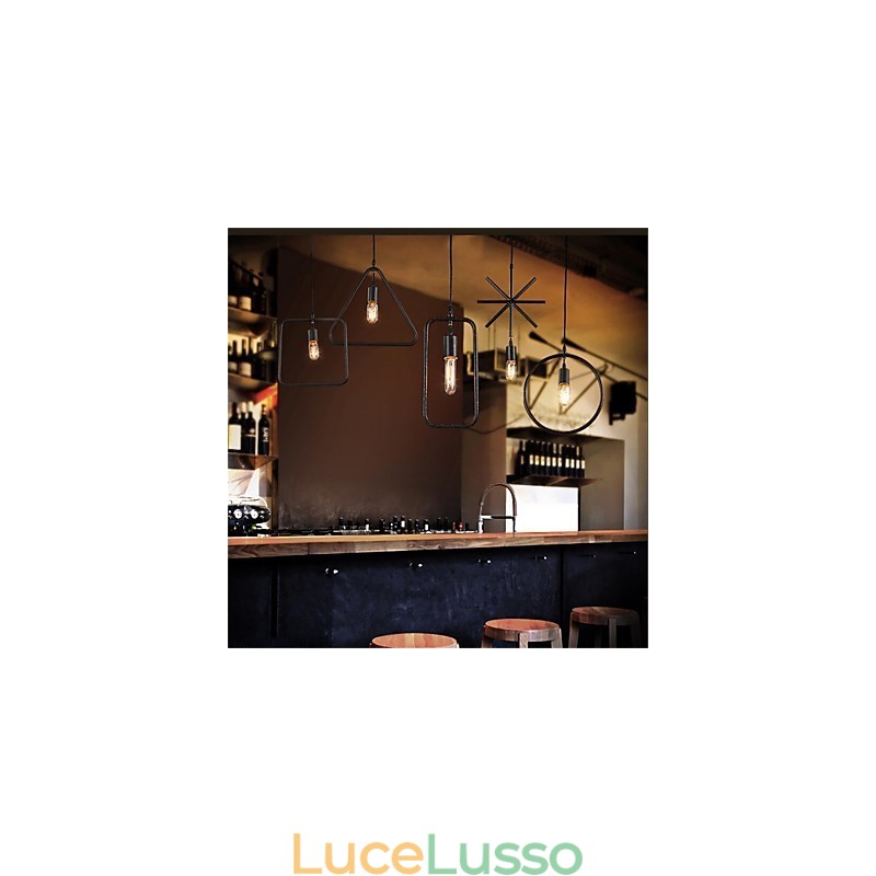Lampadario in ferro battuto a forma di testa retrò americano individuale a 5 teste