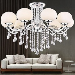 Lampadario Cristallo Lusso Moderno Soggiorno 9 Luci