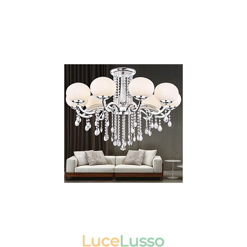 Lampadario Cristallo Lusso Moderno Soggiorno 9 Luci