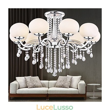 Lampadario Cristallo Lusso Moderno Soggiorno 9 Luci Lampadario Cristallo Lusso Moderno Soggiorno 9 Luci