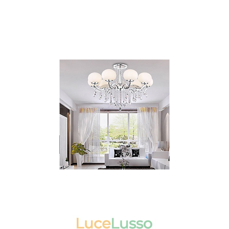 Lampadario Cristallo Lusso Moderno Soggiorno 9 Luci