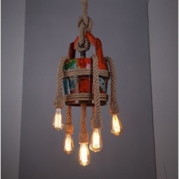 Lampadario a padiglione in canapa di campagna americana Lampadario Modello retrò di prodotti brevettati