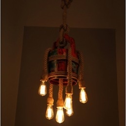 Lampadario a padiglione in canapa di campagna americana Lampadario Modello retrò di prodotti brevettati