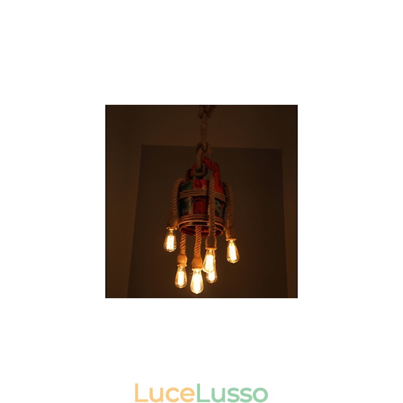 Lampadario a padiglione in canapa di campagna americana Lampadario Modello retrò di prodotti brevettati