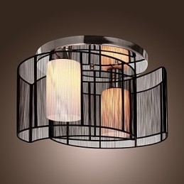 Plafoniera Design Moderno 2 Luci Nero