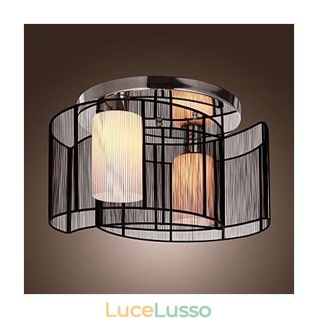 Plafoniera Design Moderno 2 Luci Nero Plafoniera Design Moderno 2 Luci Nero