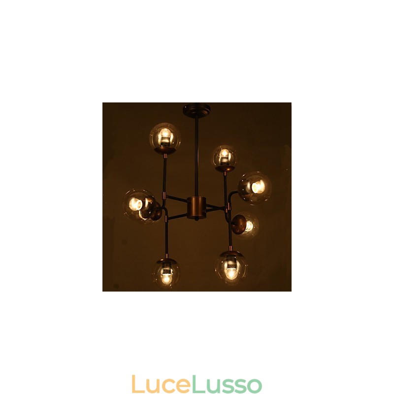 Lampadario in vetro artistico a forma di fagiolo rotondo