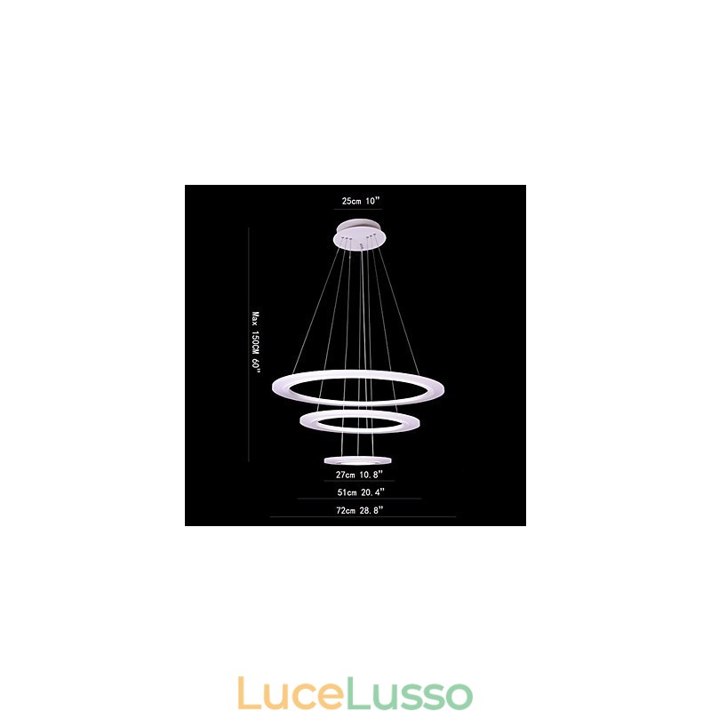 Lampada a sospensione in acrilico moderno e contemporaneo da 75 Watt