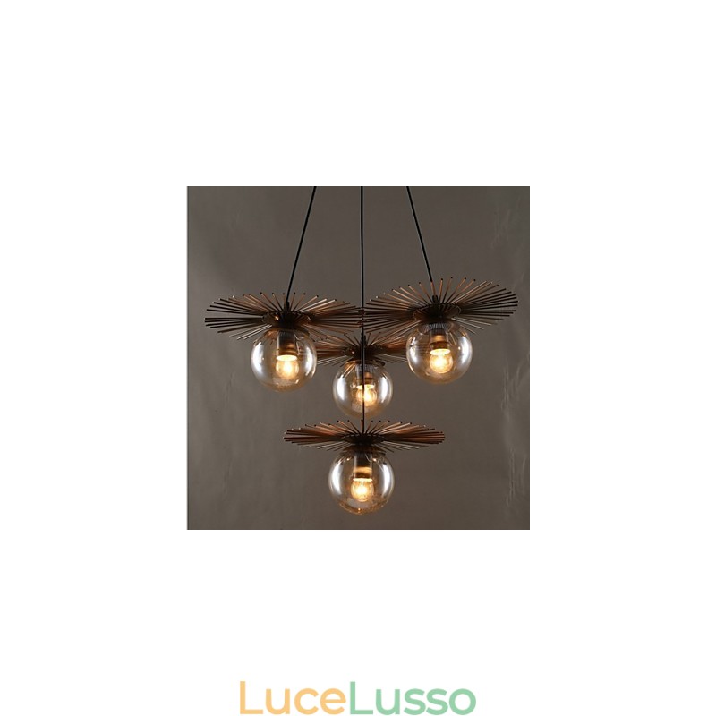 Lampadario in vetro artistico a forma di fagiolo rotondo
