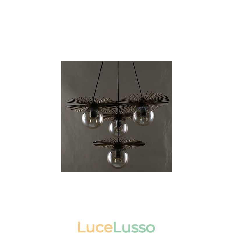 Lampadario in vetro artistico a forma di fagiolo rotondo