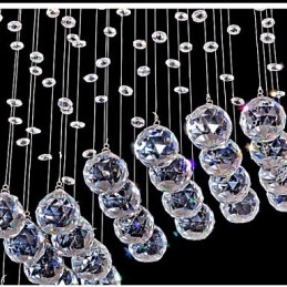 Lampada a sospensione 6 luci moderna argento baldacchino cristallo trasparente onde apparecchi di illuminazione da soffitto
