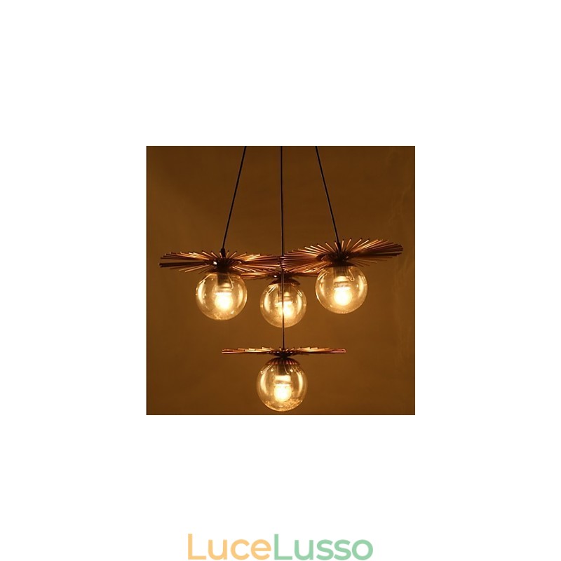 Lampadario in vetro artistico a forma di fagiolo rotondo