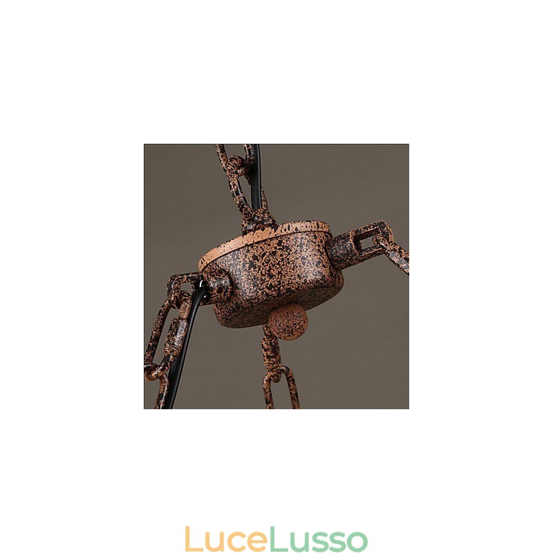 Lampadario in corda eolica in ceramica, lampadario retrò in ferro semplice